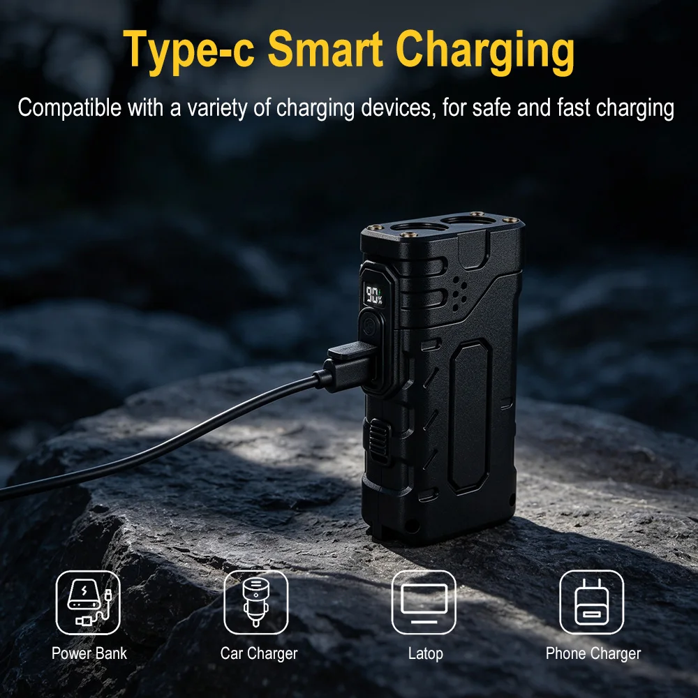 BORUIiT Ручной фонарь EDC с LE – обзор и цена Outdoor Lighting Black